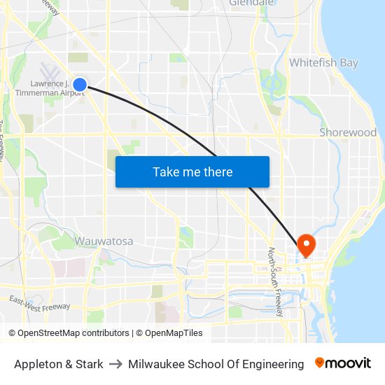 Appleton & Stark to Milwaukee School Of Engineering map