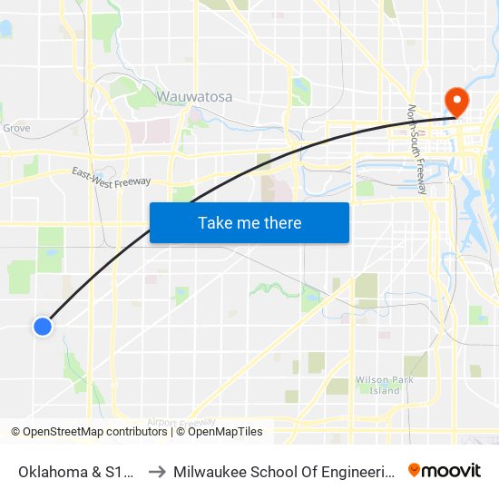 Oklahoma & S122 to Milwaukee School Of Engineering map