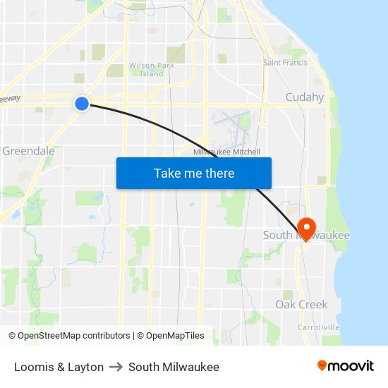 Loomis & Layton to South Milwaukee map