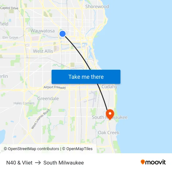 N40 & Vliet to South Milwaukee map