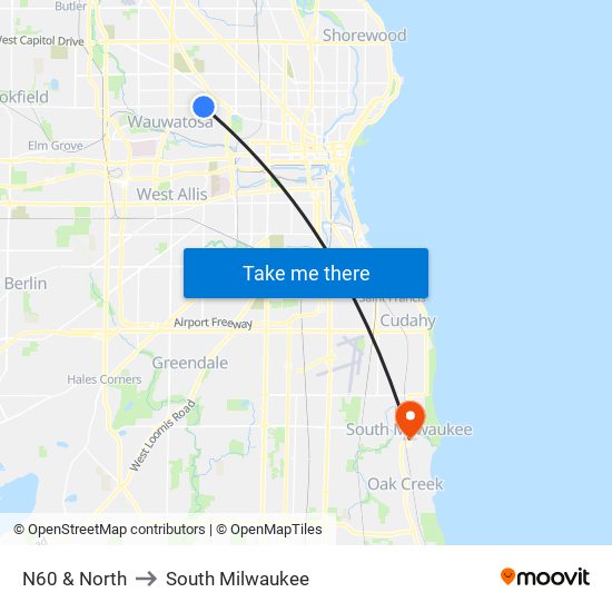 N60 & North to South Milwaukee map