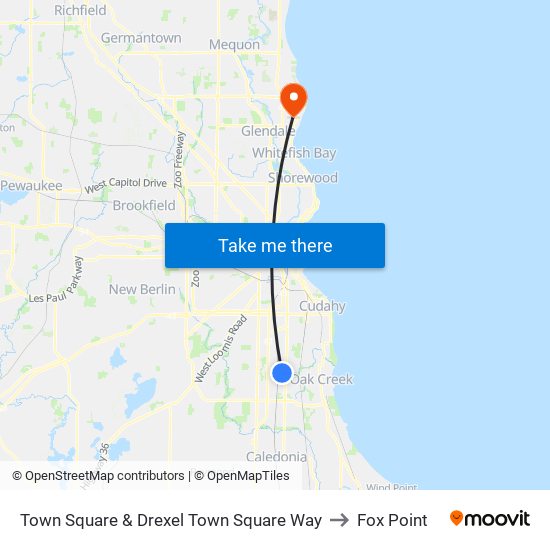 Town Square  & Drexel Town Square Way to Fox Point map