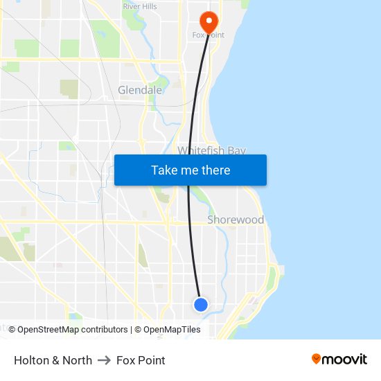 Holton & North to Fox Point map