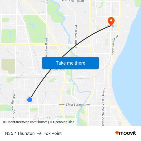 N35 / Thurston to Fox Point map