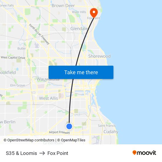 S35 & Loomis to Fox Point map