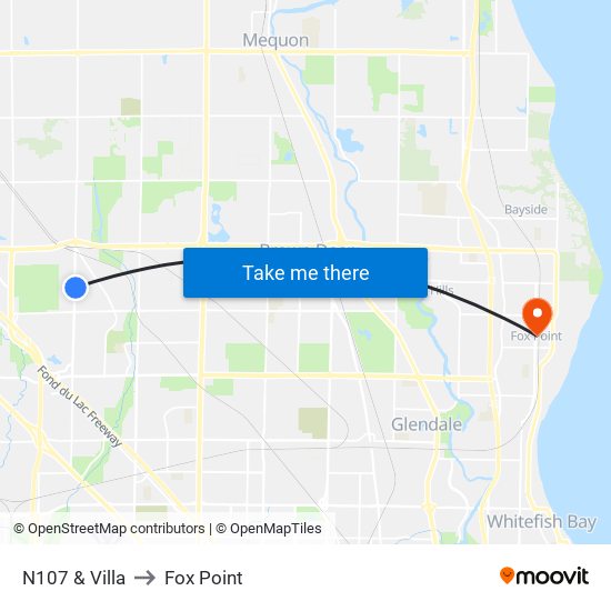 N107 & Villa to Fox Point map