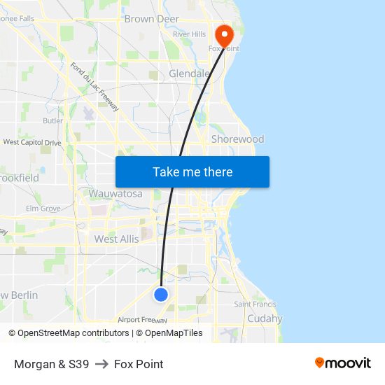 Morgan & S39 to Fox Point map