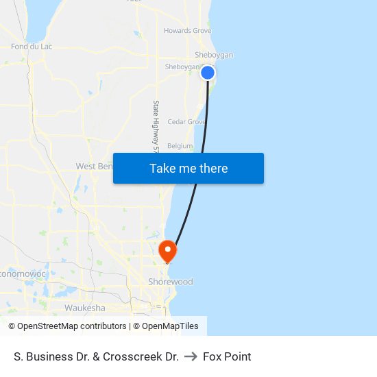 S. Business Dr. & Crosscreek Dr. to Fox Point map