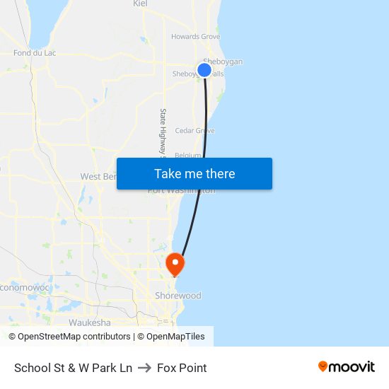 School St & W Park Ln to Fox Point map