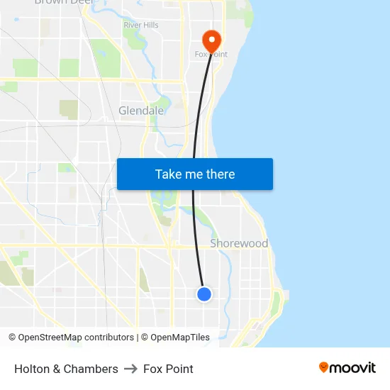 Holton & Chambers to Fox Point map