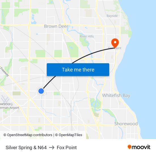 Silver Spring & N64 to Fox Point map