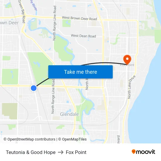 Teutonia & Good Hope to Fox Point map