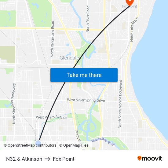 N32 & Atkinson to Fox Point map