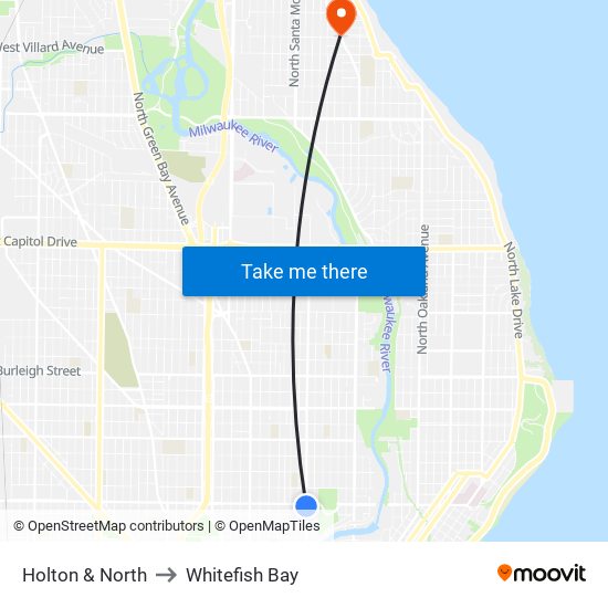 Holton & North to Whitefish Bay map