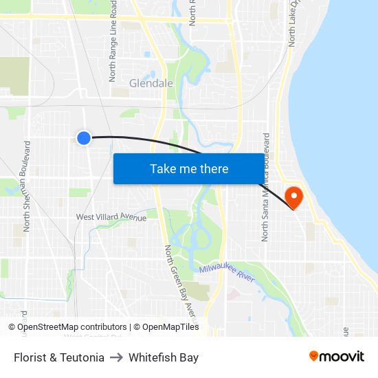 Florist & Teutonia to Whitefish Bay map