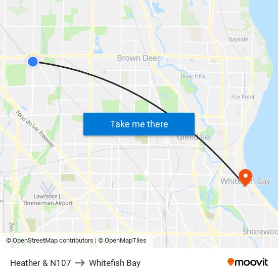 Heather & N107 to Whitefish Bay map