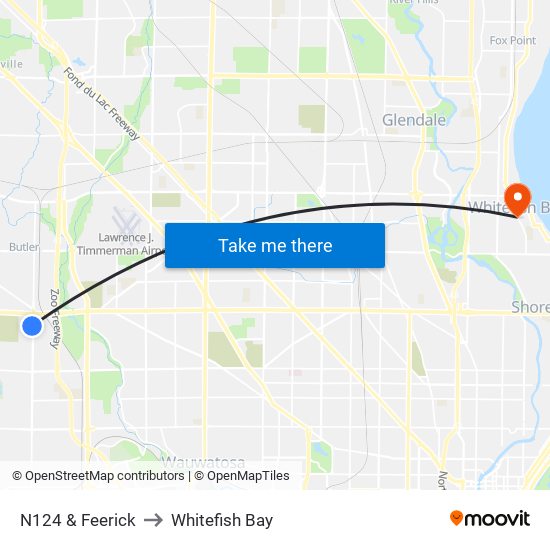 N124 & Feerick to Whitefish Bay map