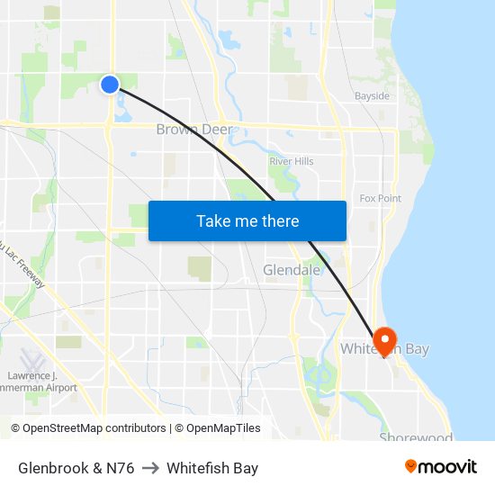 Glenbrook & N76 to Whitefish Bay map