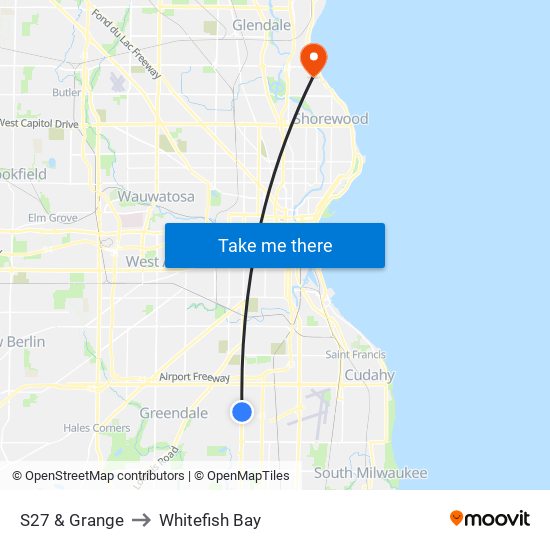 S27 & Grange to Whitefish Bay map