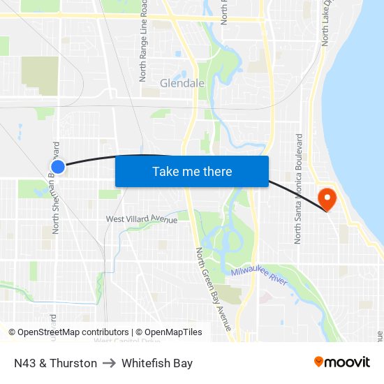 N43 & Thurston to Whitefish Bay map