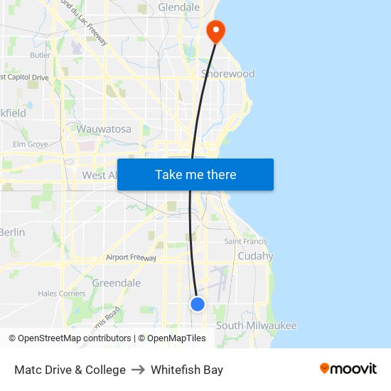 Matc Drive & College to Whitefish Bay map