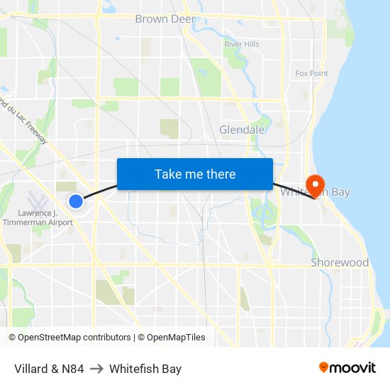 Villard & N84 to Whitefish Bay map