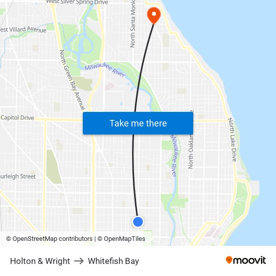 Holton & Wright to Whitefish Bay map