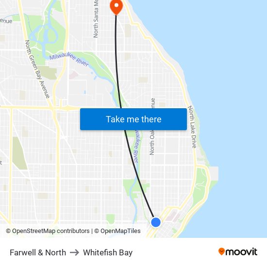 Farwell & North to Whitefish Bay map