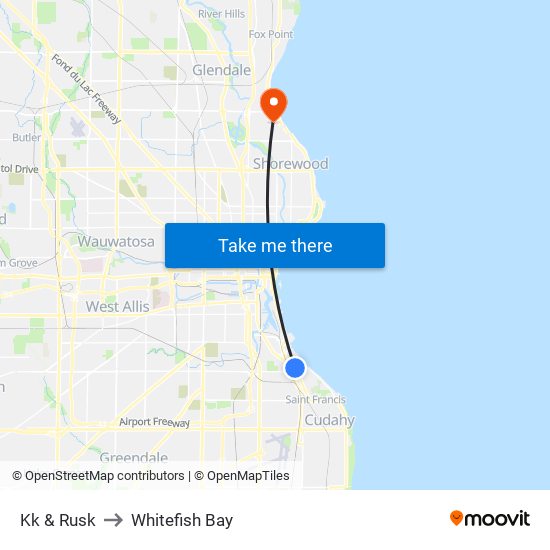 Kk & Rusk to Whitefish Bay map