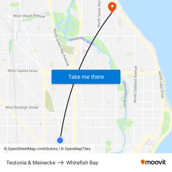 Teutonia & Meinecke to Whitefish Bay map