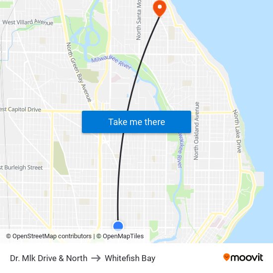 Dr. Mlk Drive & North to Whitefish Bay map