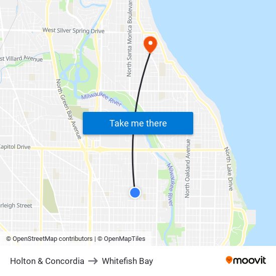 Holton & Concordia to Whitefish Bay map