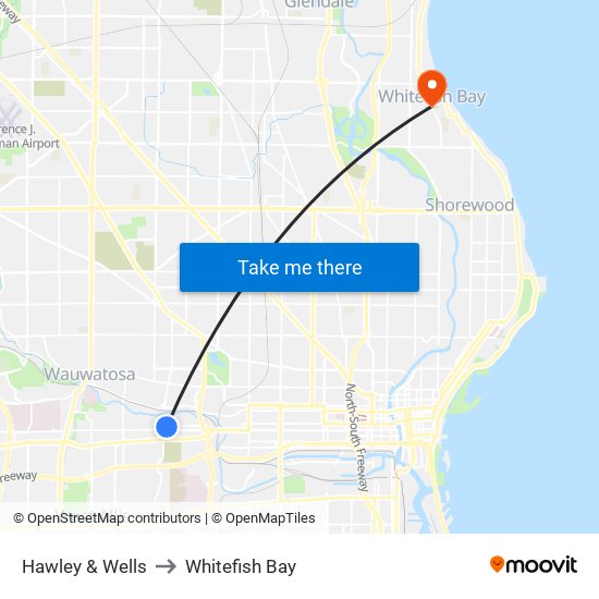 Hawley & Wells to Whitefish Bay map