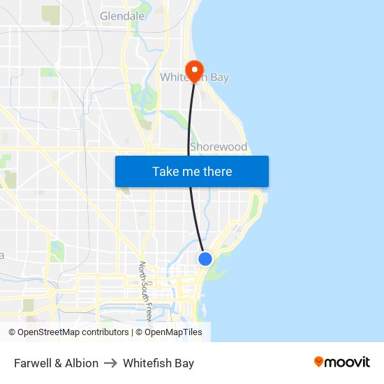 Farwell & Albion to Whitefish Bay map