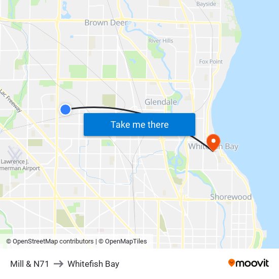 Mill & N71 to Whitefish Bay map