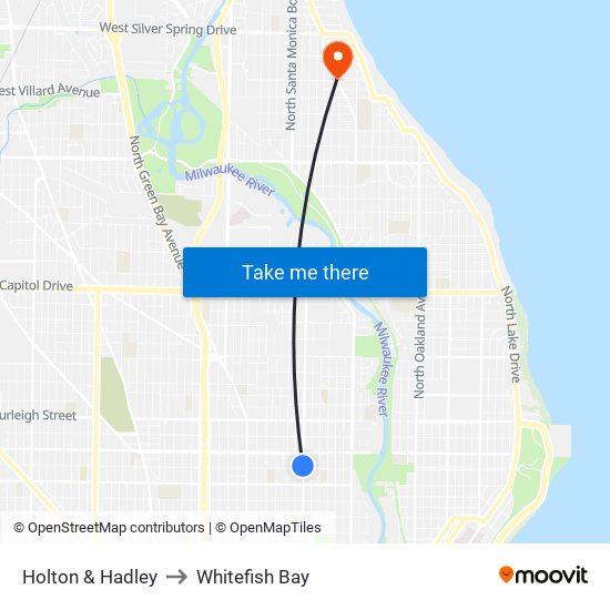 Holton & Hadley to Whitefish Bay map