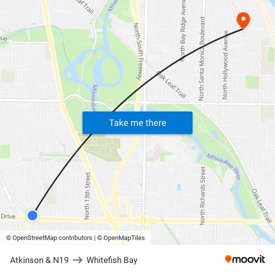 Atkinson & N19 to Whitefish Bay map