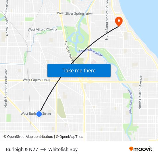 Burleigh & N27 to Whitefish Bay map