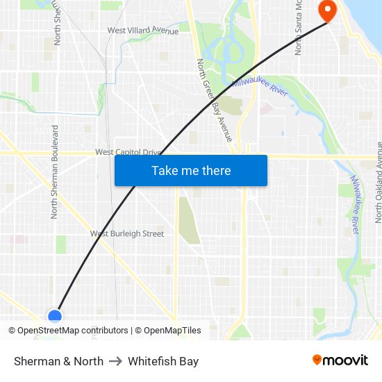 Sherman & North to Whitefish Bay map