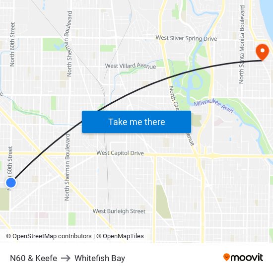 N60 & Keefe to Whitefish Bay map