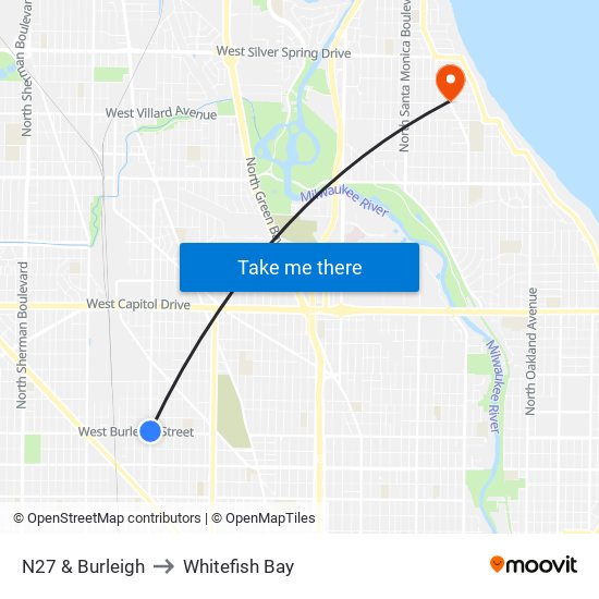 N27 & Burleigh to Whitefish Bay map