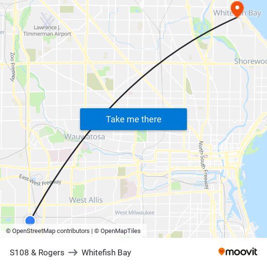 S108 & Rogers to Whitefish Bay map