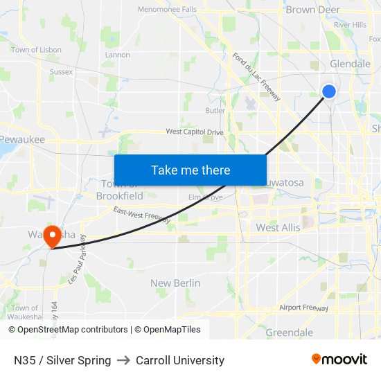 N35 / Silver Spring to Carroll University map