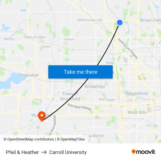 Pfeil & Heather to Carroll University map