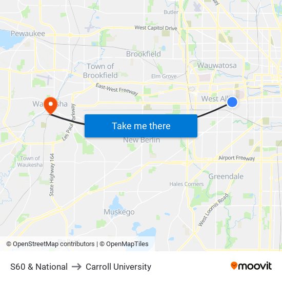 S60 & National to Carroll University map