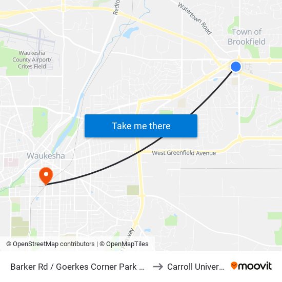 Barker Rd / Goerkes Corner Park N Ride to Carroll University map