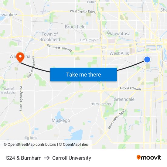 S24 & Burnham to Carroll University map