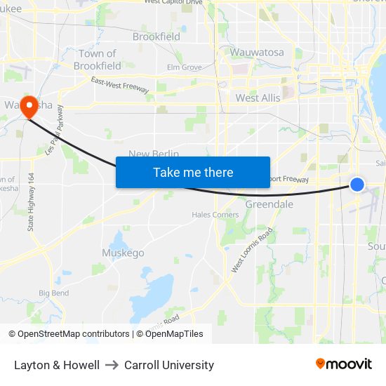 Layton & Howell to Carroll University map