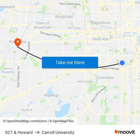 S27 & Howard to Carroll University map