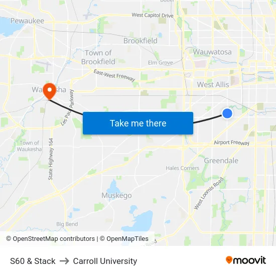 S60 & Stack to Carroll University map